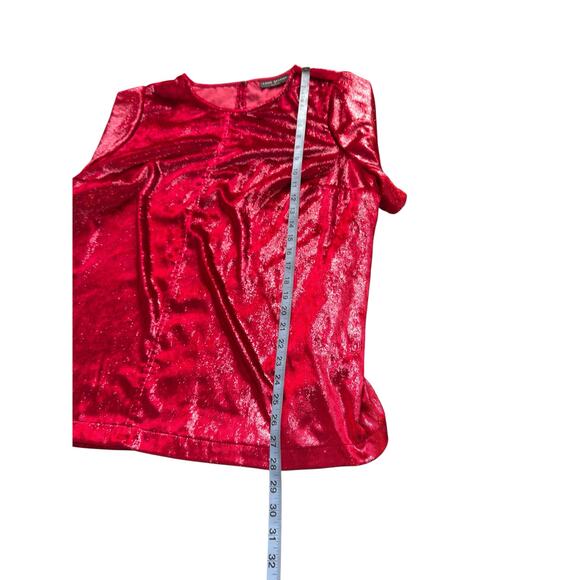 Lane Bryant Blouse Plus Short Sleeve Red Holiday Party Christmas Party Size 18 - Picture 11 of 11